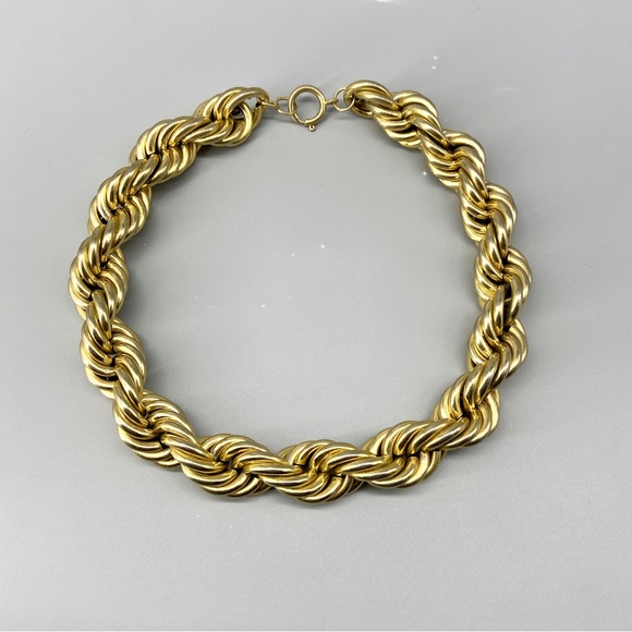 Vintage Jewelry - Vintage Bold & Gold Toned Big Rope Necklace HipHop Statement